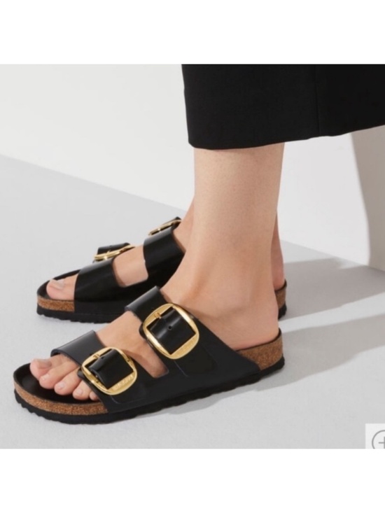 Birkenstock Shoes - Birkenstock Arizona Big Buckle Natural Leather Patent